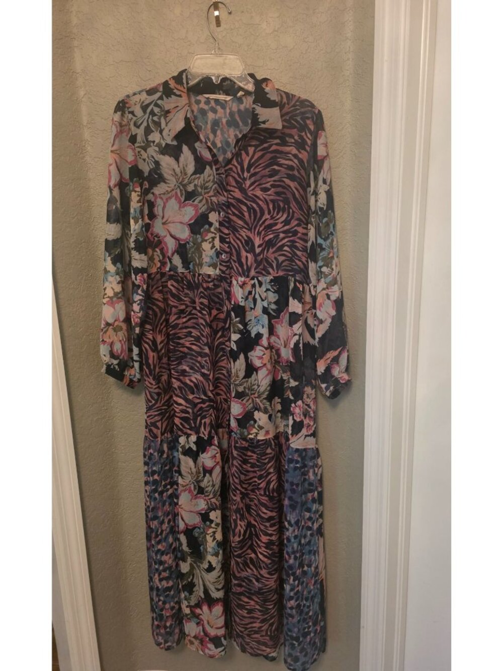 Soft Surroundings Floral Lightweight Semi Sheer Duster Dress size S